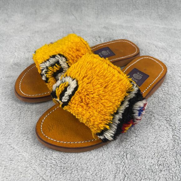 RES IPSA Rug Sandal Womens Slide Sz 8 Yellow Moroccan Comfort Casual Slip On - Picture 3 of 15